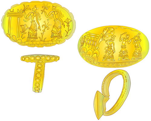 Mycenaean Gold Signet Rings, “Treasure of Aidonia”