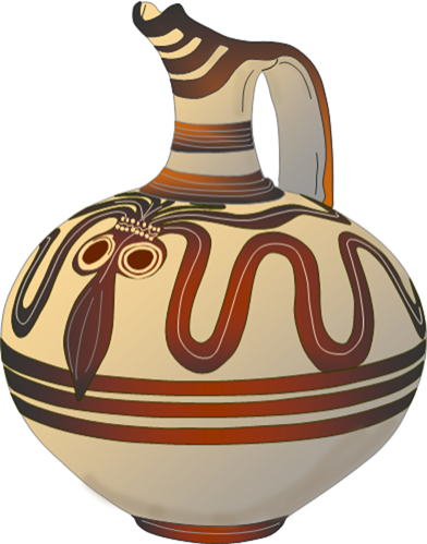 Mycenaean civilization, Chamber Tomb 14, Heraion, spherical jug, octopus pattern