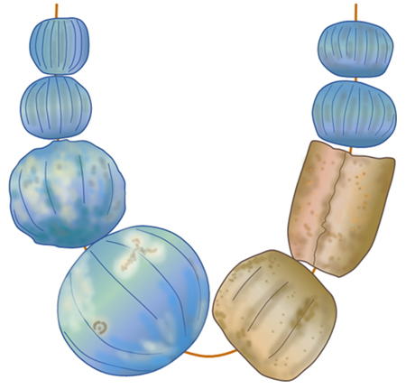 Glass paste bead Necklace, Chamber Tomb, Mycenae