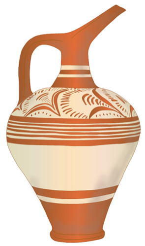Minoan civiliztion, Knossos Royal Villa, Palace style jug, papyrus pattern