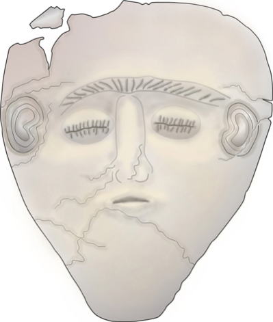 Mycenaean civilizatiion, Mycenae Grave Circle B, Electrum alloy Death-mask