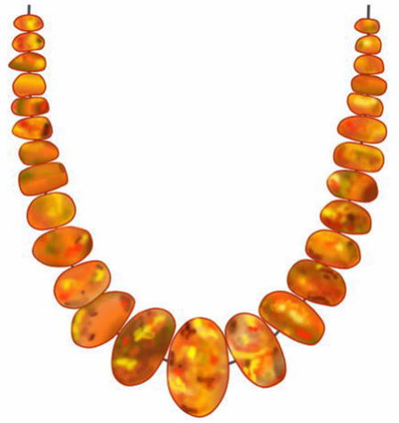 Mycenaean civilization, Grave Circle A, Mycanae Palace, Amber bead Necklace