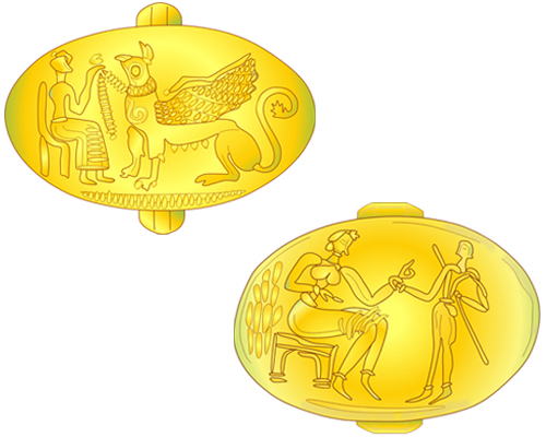Mycenaean Gold Signet Rings, Mycenae Area