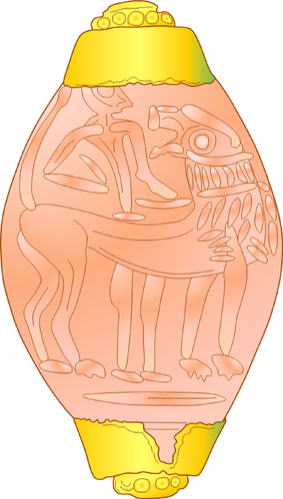 Mycenaean civilization, Mycenae, carnelian seal, Lion and Tamer