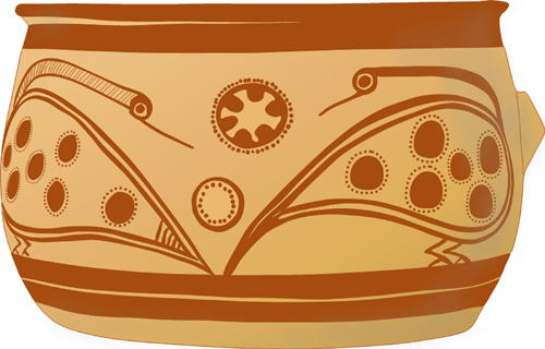 Mycenaean krater waterfowl rosette patterns