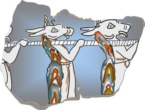 Mycenaean civilization, Mycenae Palace, fresco "Daemons"