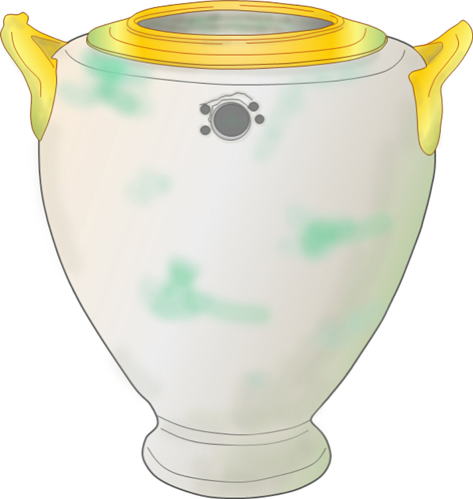 Mycenaean civilization, Mycenae Palace, Grave Circle A, Alabaster vase with gold decoration