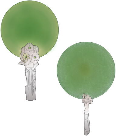 ミケーネ文明　青銅製鏡2点　ネストル宮殿遺跡・アシネ遺跡