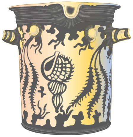 Minoan civilization, Nirou Khani, cylindrical vessel, argonaut pattern