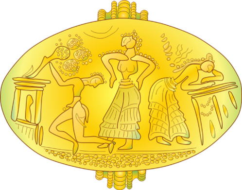 Mycenaean civilization, Pnagia, Mycenae, gold signet ring