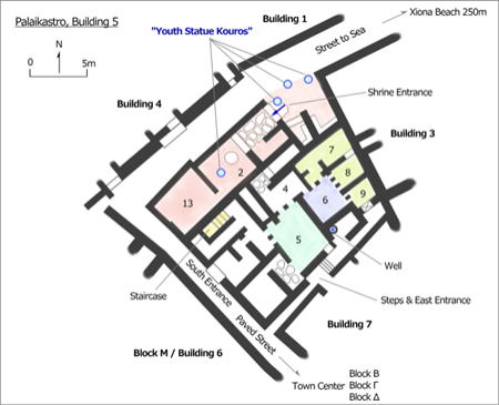 MMinoan civilization, Plan of “Building 5,” Minoan Town of Palaikastro