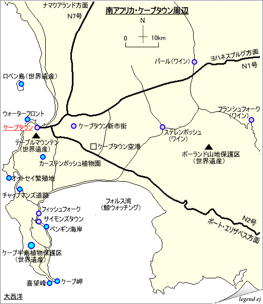 AtJEP[v^E Map, Cape Town^iC)legend ej