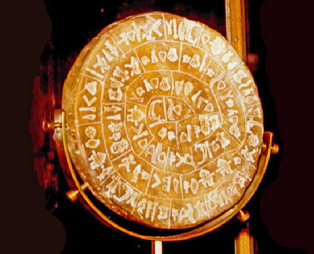 Minoan civilization, Terracotta so-called “Phaestos Disk”